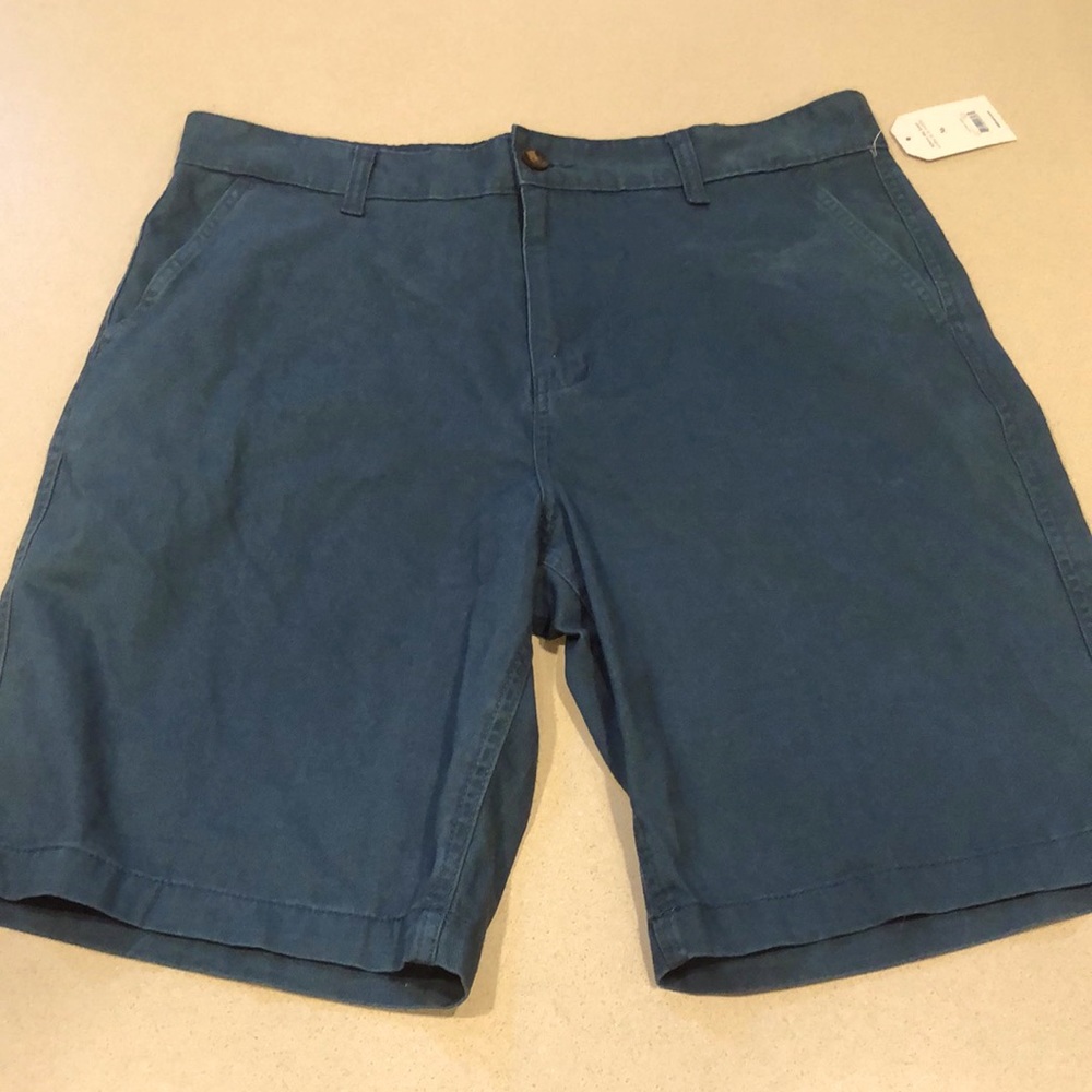 FADED GLORY MENS FLAT FRONT TWILL SHORTS DARK TEAL SIZE 36 NEW WITH TAGS - Picture 1 of 10